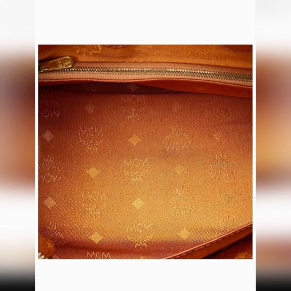 MCM Cognac Visetos Boston Bag EUC - Picture 7 of 11